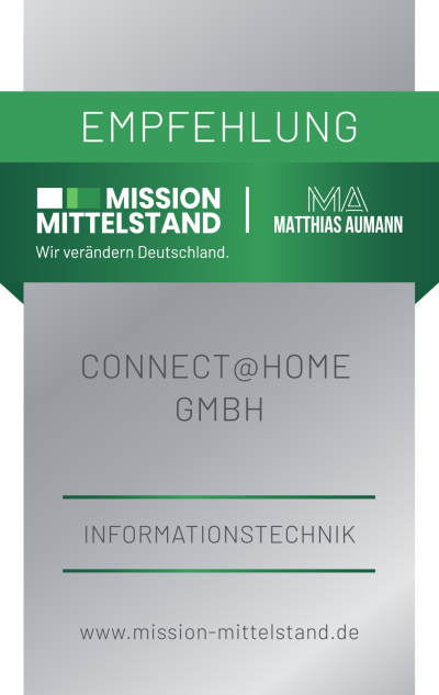 Connect@home GmbH - Heckner Auszeichnung für herausragende Leistung und Qualität